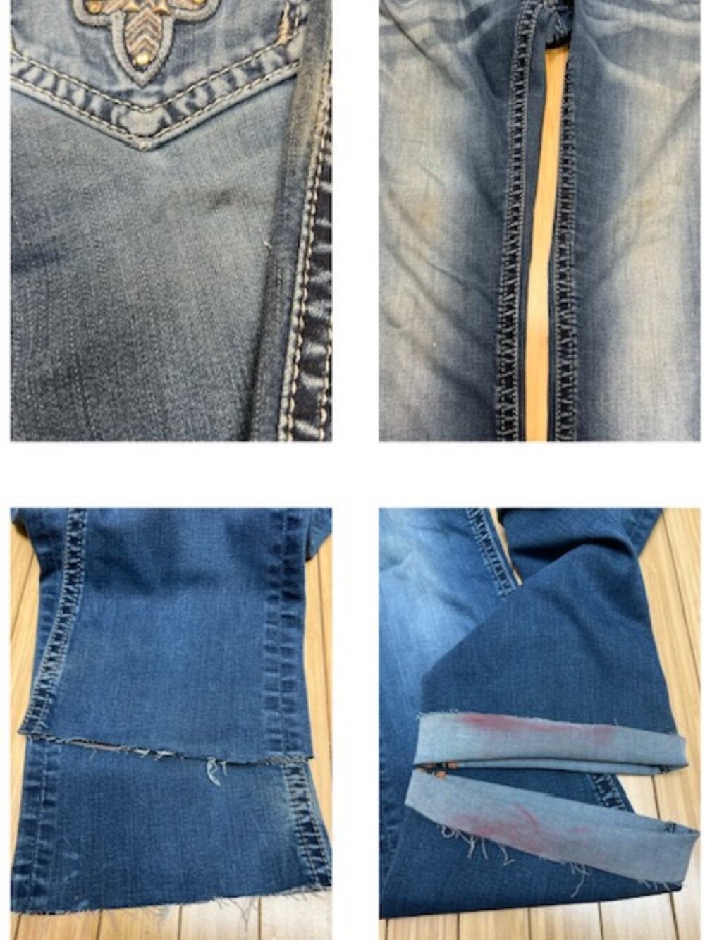 Jazlyn Boot Denim Jean Rock Revival Womens Y2K Embellished Sz 30"x29" (75 - Picture 6 of 13